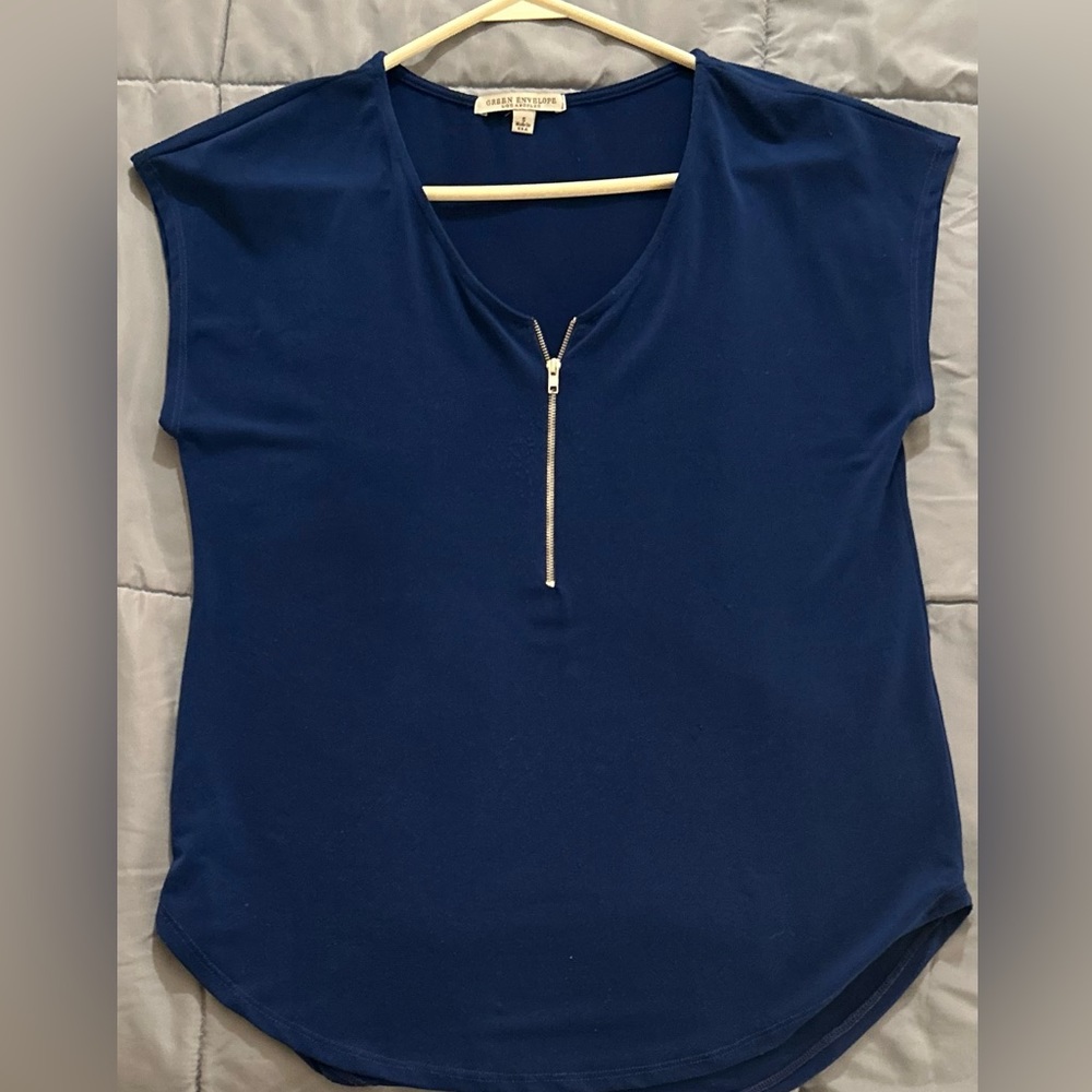 Green Envelope brand royal blue blouse Size S